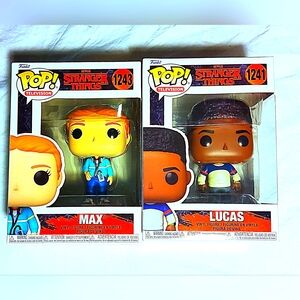 Funko Stranger Things 1241 Lucas Sinclair 1243 Max Mayfield w Cases